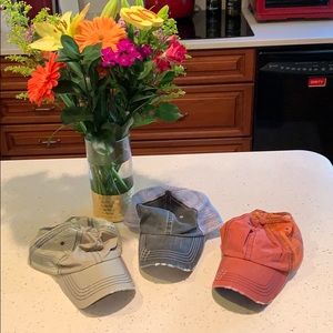 Lot of 3 Distressed Trucker Style Hats
